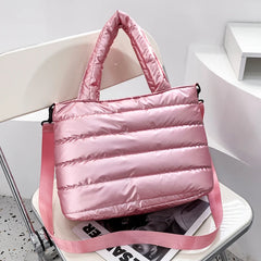 Large Capacity Women Shoulder Bag Down Cotton Tote Bag