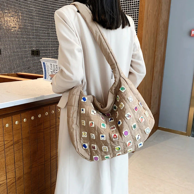 Large Capacity Women Nylon Shoulder Bags Western Style Messenger Bags