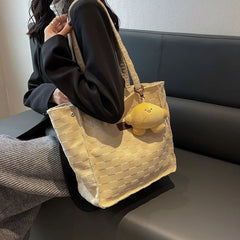 Plush Women's Tote Bag Canvas Large Capacity Shoulder Bag Women Party Handbag