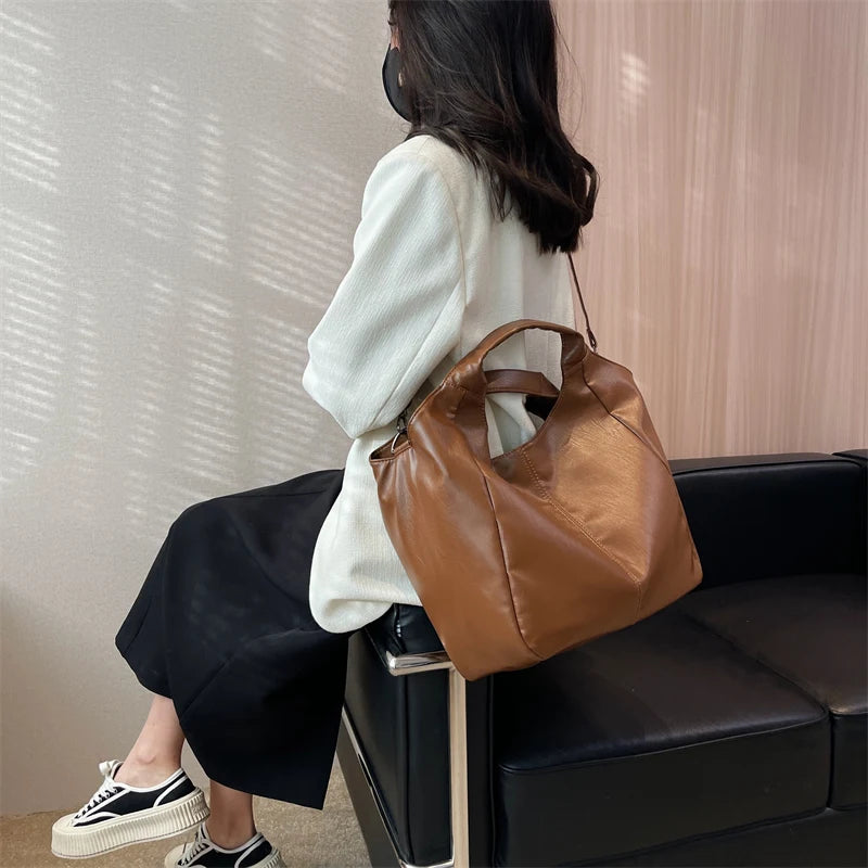 Large Capacity Women Pu Leather Handbags Travel Bag High Ladies Shoulder Messeng