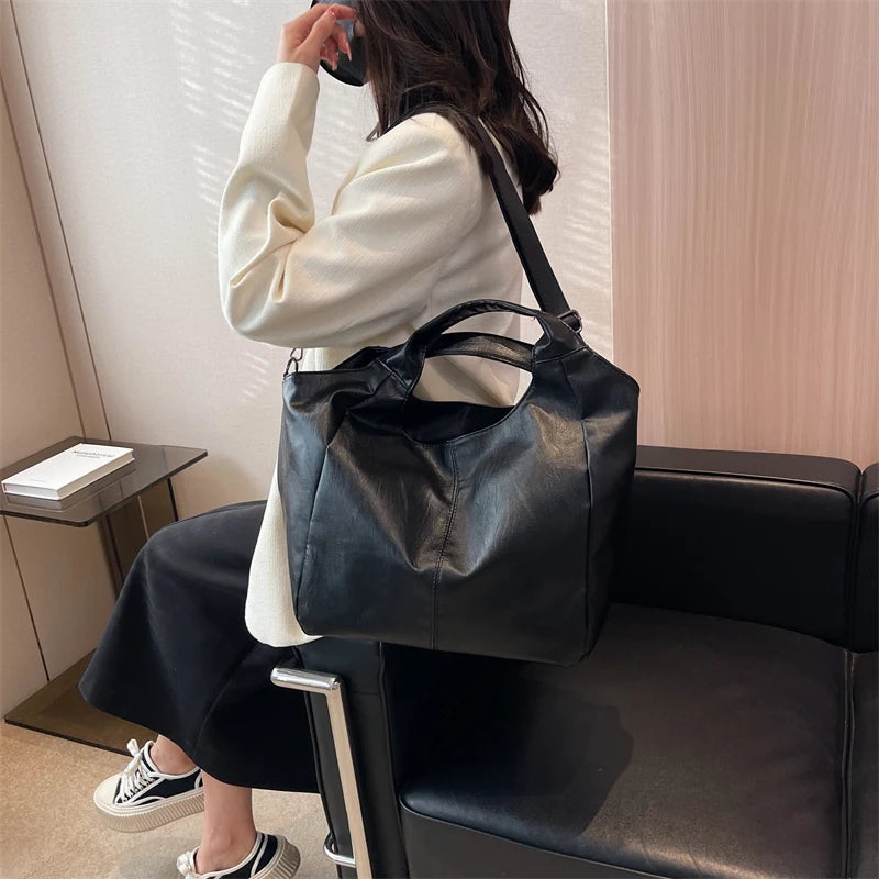 Large Capacity Women Pu Leather Handbags Travel Bag High Ladies Shoulder Messeng