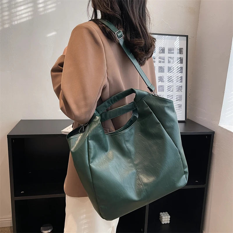 Large Capacity Women Pu Leather Handbags Travel Bag High Ladies Shoulder Messeng