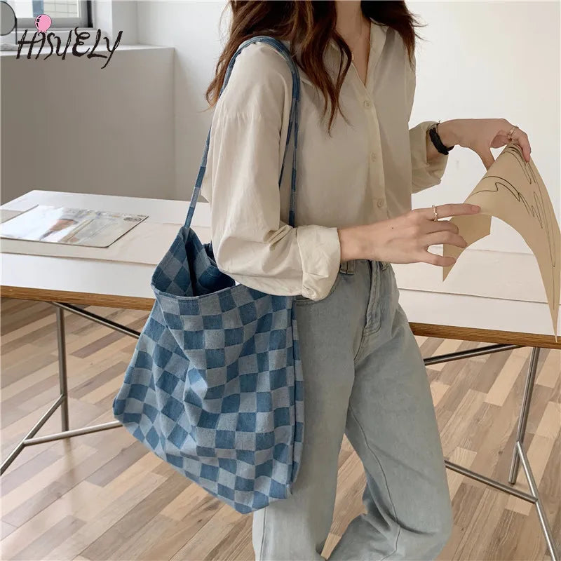 Large Canvas Shopping Bag Female Shoulder Handbag Eco Tote