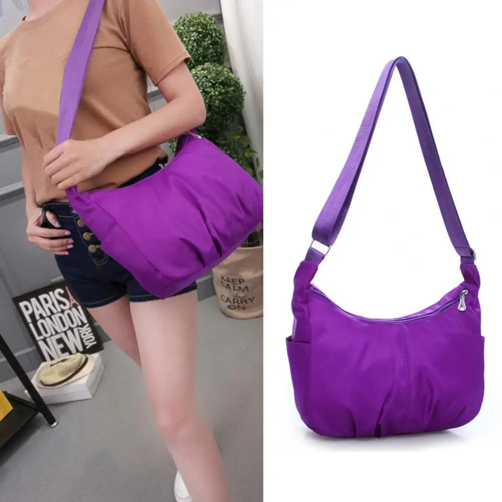 Large Capacity Women Shoulder Bag Waterproof Solid Pocket Wallet