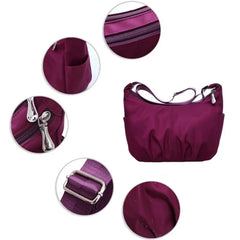 Large Capacity Women Shoulder Bag Waterproof Solid Pocket Wallet