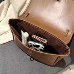 Vintage Nubuck PU Leather Messenger Bag Handbag Purse