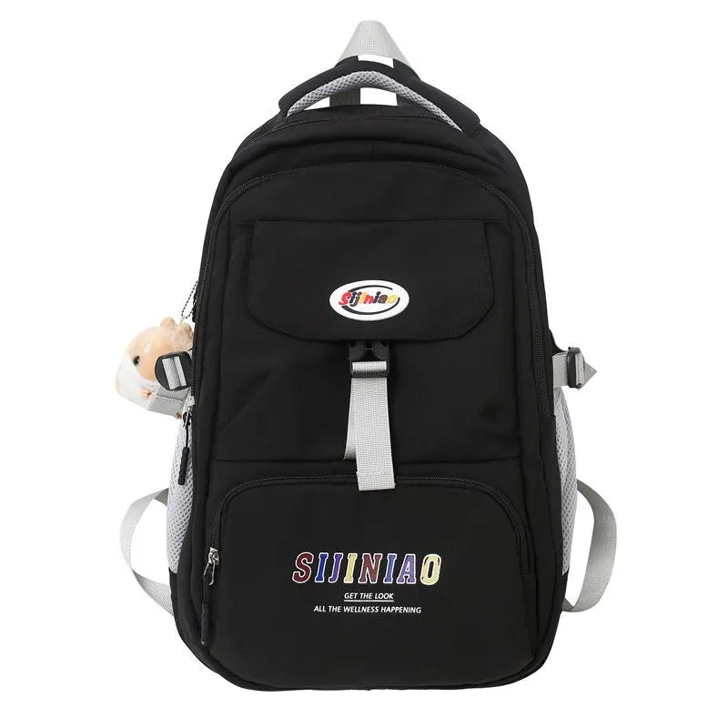 Large Capacity Women's Backpack Plaid School Bag Anti Theft Rucksack