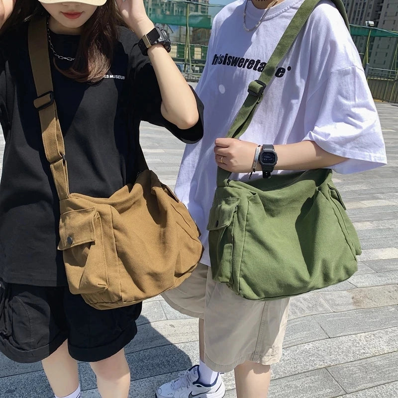 Large Capacity Women's Canvas Crossbody Shoulder Bag