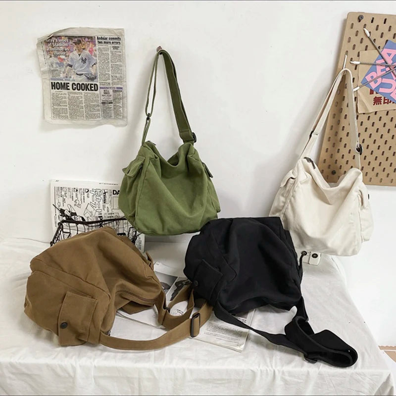 Large Capacity Women's Canvas Crossbody Shoulder Bag