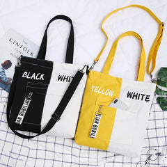 Large Capacity Women's Canvas Shoulder Bag Zipper Handbag