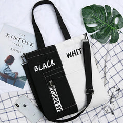 Large Capacity Women's Canvas Shoulder Bag Zipper Handbag