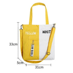Large Capacity Women's Canvas Shoulder Bag Zipper Handbag