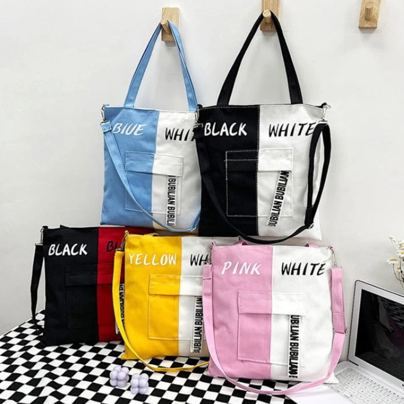 Canvas Shoulder Bag Large Capacity Casual Messenger Handbag