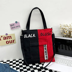Canvas Shoulder Bag Large Capacity Casual Messenger Handbag