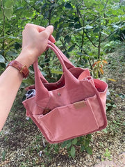 Women's Canvas Shoulder Bag Ladies Handbags Multiple Pockets Casual Tote