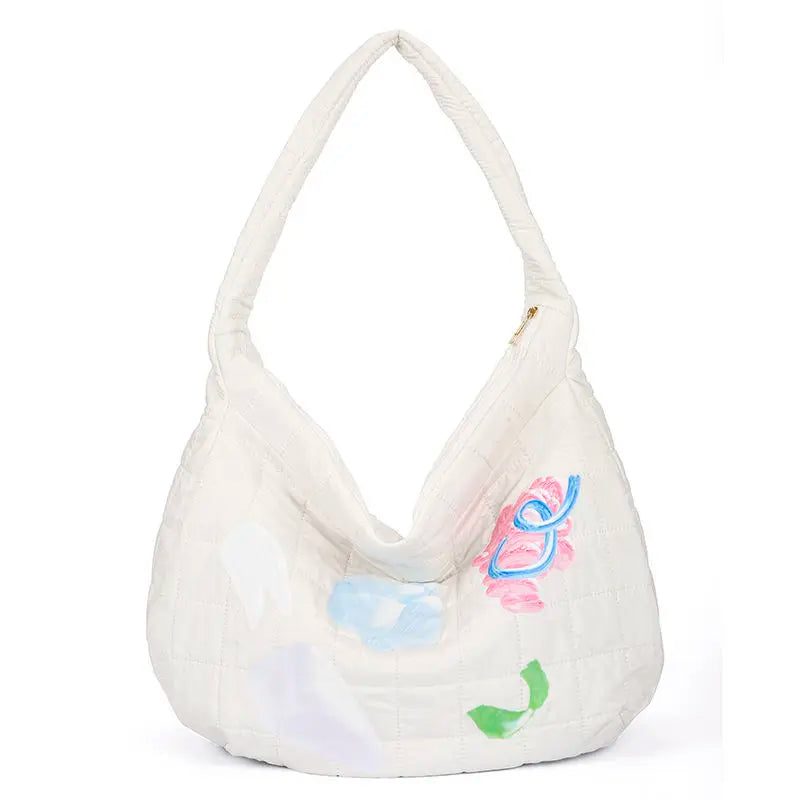 Quilted Women's Shoulder Bag Large Capacity Messenger Casual Tote Handbag