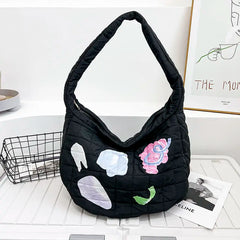 Quilted Women's Shoulder Bag Large Capacity Messenger Casual Tote Handbag