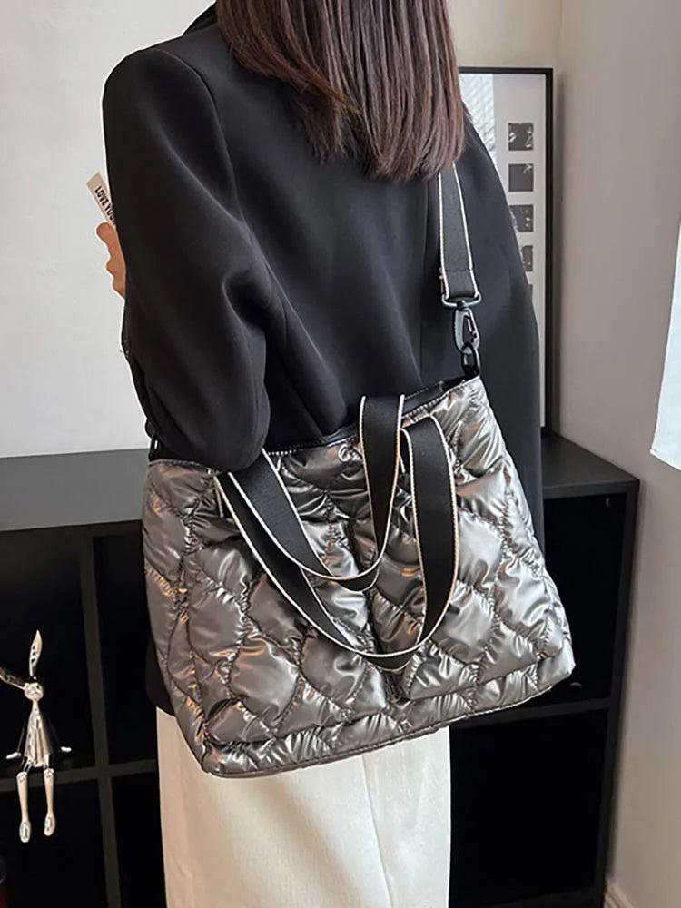 Large Capacity Women's Tote Bag Soft Cotton Handbag