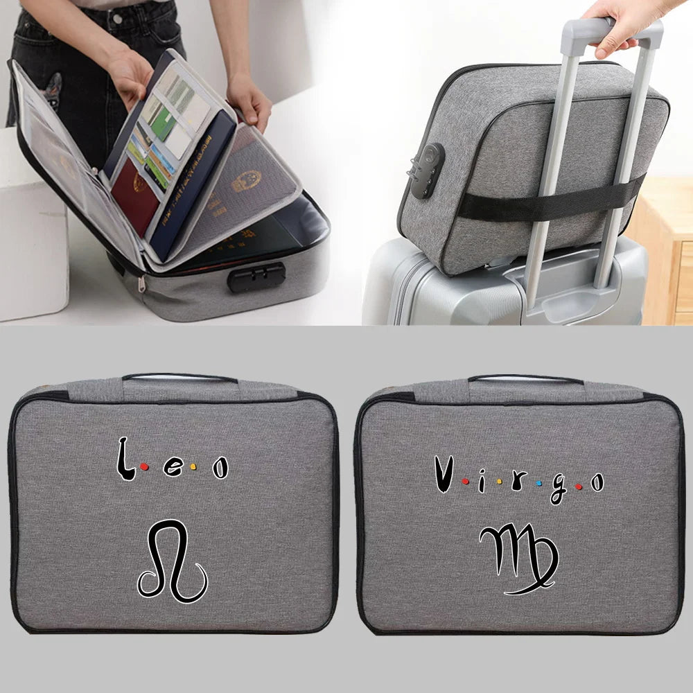 Large Document Storage Bag Organizer File Folder Passport Holder