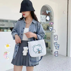 Large Women's Canvas Tote Bag Shoulder Bag Casual Canvas Bag H