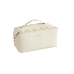 Large Leather Travel Cosmetic Bag for Women Makeup Organizer