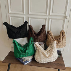 Retro High Capacity Shoulder Tote Bag Winter Style Crossbody Bag