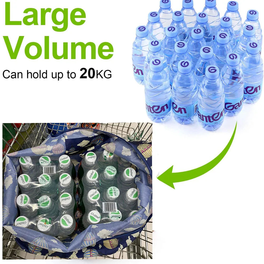 Large Reusable Grocery Shopping Bag Eco Tote 50lb Pocket Foldable Washable