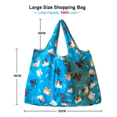 Large Reusable Grocery Shopping Bag Eco Tote 50lb Pocket Foldable Washable