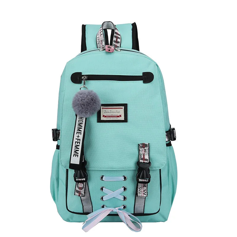 Large School Backpacks Teen Girls Lock Anti Theft Bags High School Bag