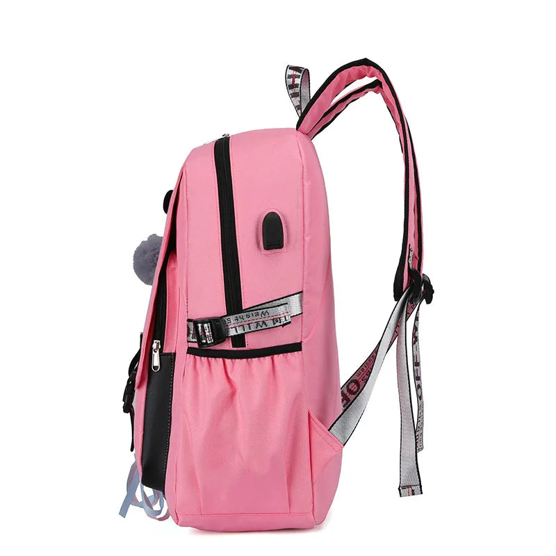 Large School Backpacks Teen Girls Lock Anti Theft Bags High School Bag