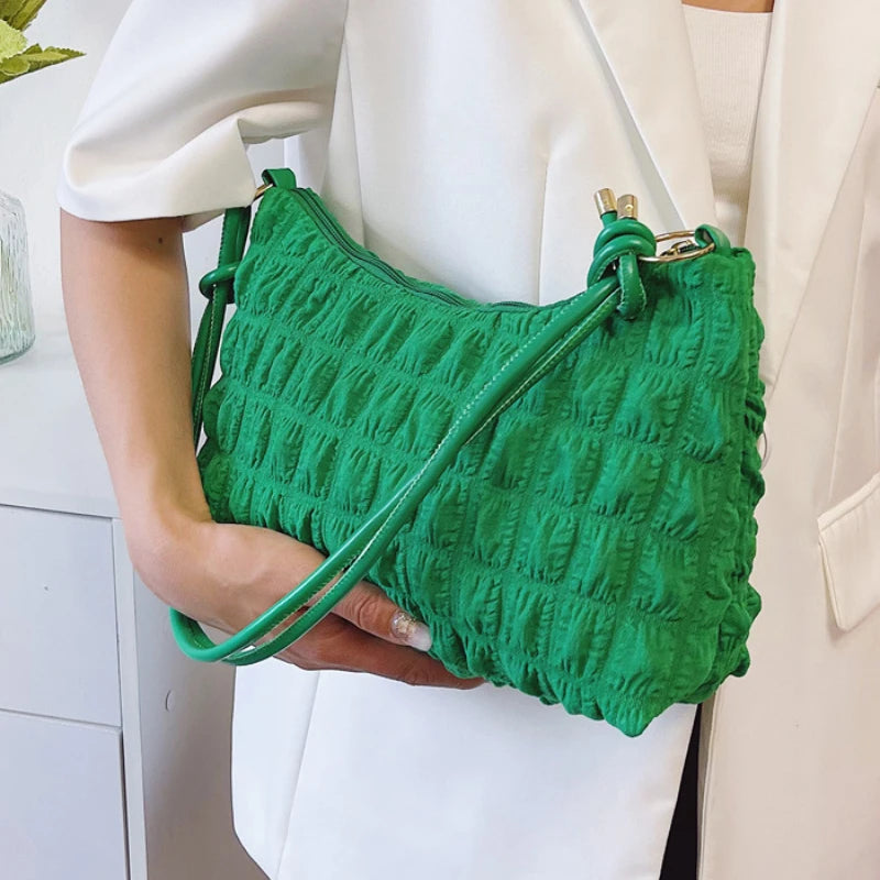 Large Pleated Totes Women Handbags Casual Shoulder Messeng
