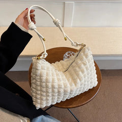 Large Pleated Totes Women Handbags Casual Shoulder Messeng