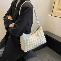 Large Pleated Totes Women Handbags Casual Shoulder Messeng