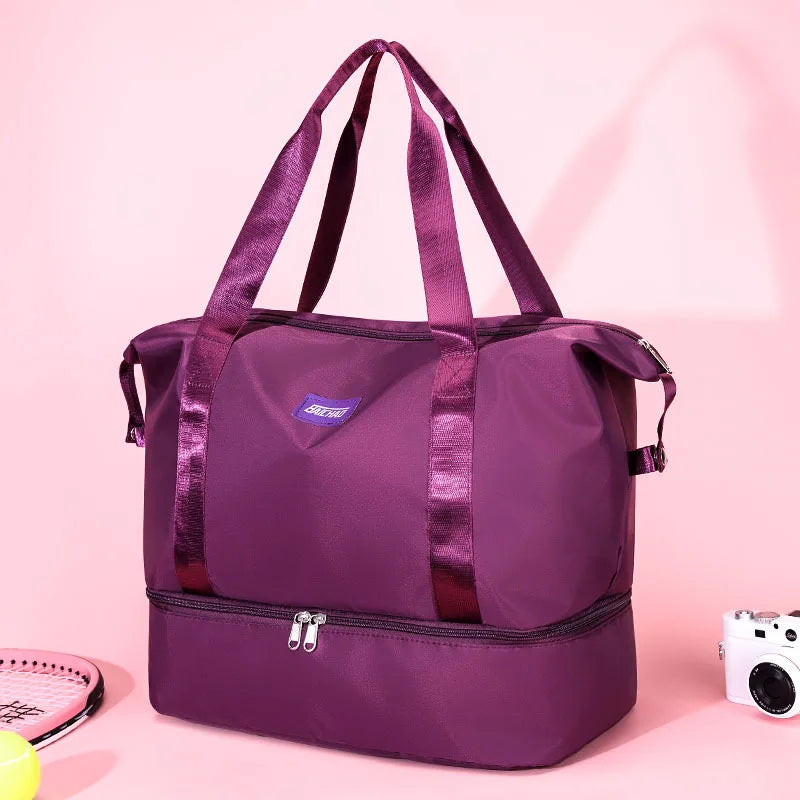 Large Travel Duffle Bag Solid Waterproof Gym Fitness Tote Bag