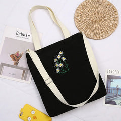 Women Canvas Tote Shopper Bag Corduroy Handbag Crossbody Book Bags