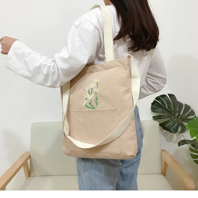 Canvas Tote Shoulder Bag Corduroy Handbag