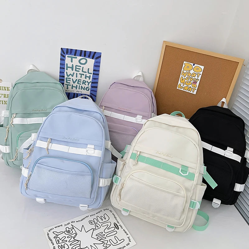Large Capacity Nylon Women Backpacks Shoulder Bags For Teenager School
