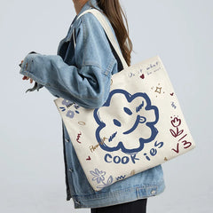 Large Canvas Shoulder Bags for Women Casual Cartoon In Handbag