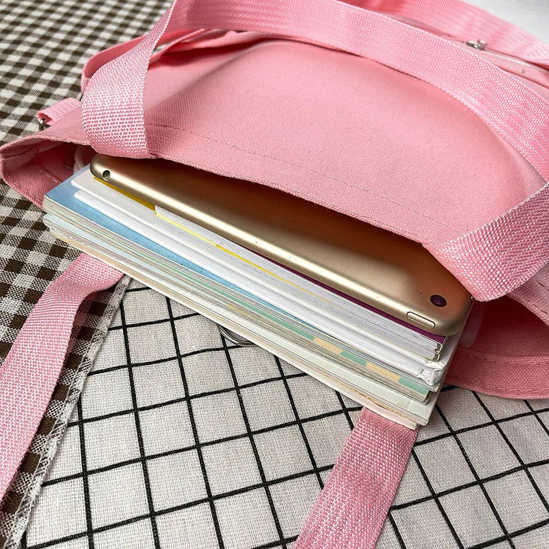Large-capacity Canvas Spring Female Bag Student Tutoring Leisure All-match