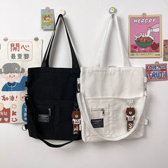 Large-capacity Canvas Spring Female Bag Student Tutoring Leisure All-match