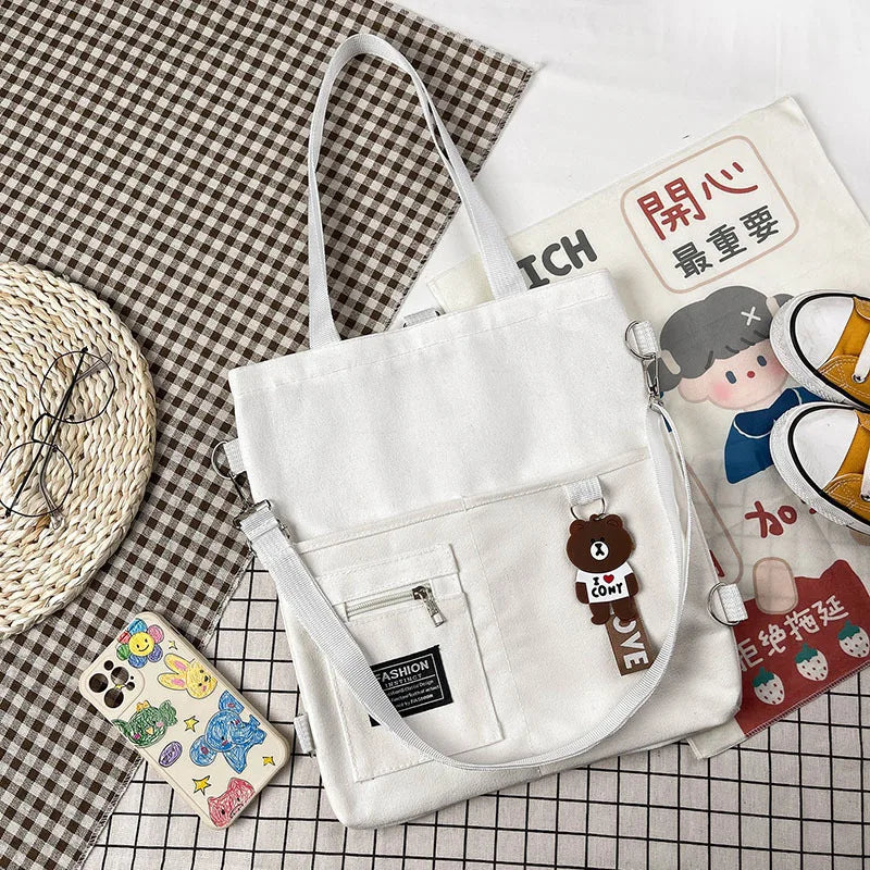 Large-capacity Canvas Spring Female Bag Student Tutoring Leisure All-match