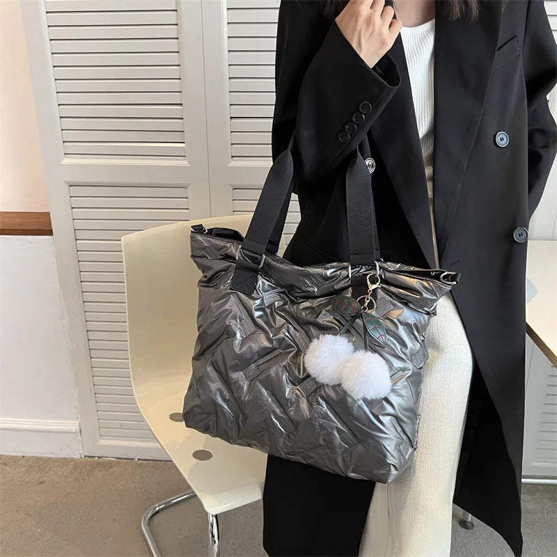 Large Cotton Cloth Tote Bag for Women Waterproof Shoulder Crossbody Handbag