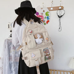 Large-capacity Nylon Backpack Women's School Bag