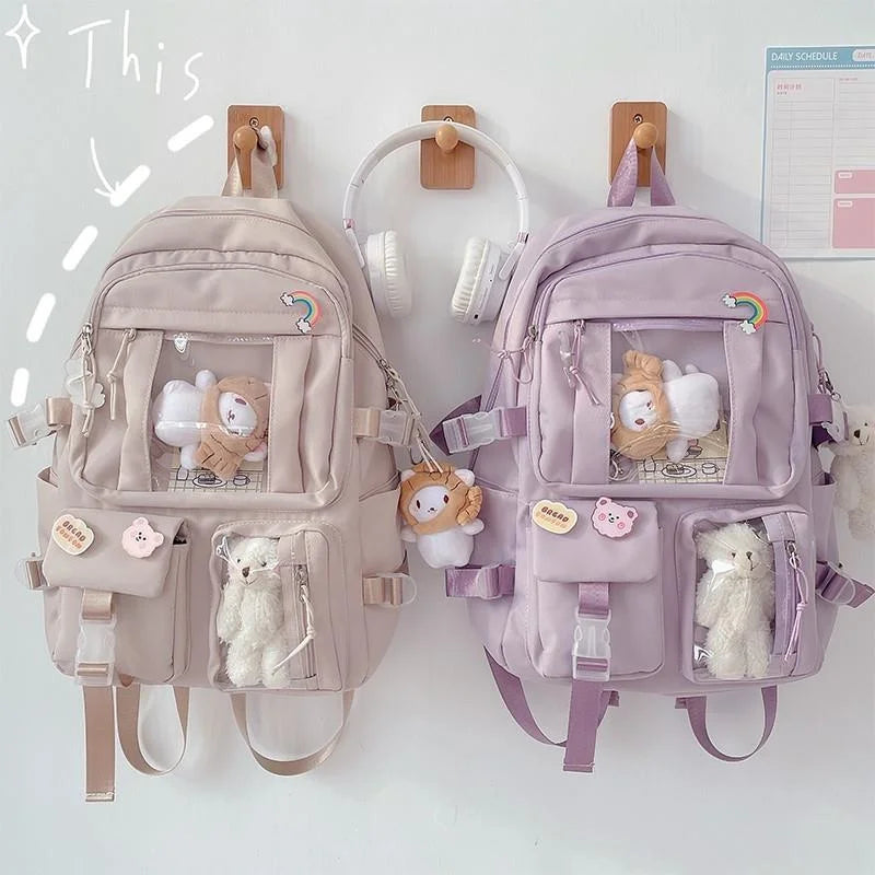 Large-capacity Nylon Backpack Women's School Bag