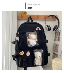 Large-capacity Nylon Backpack Women's School Bag