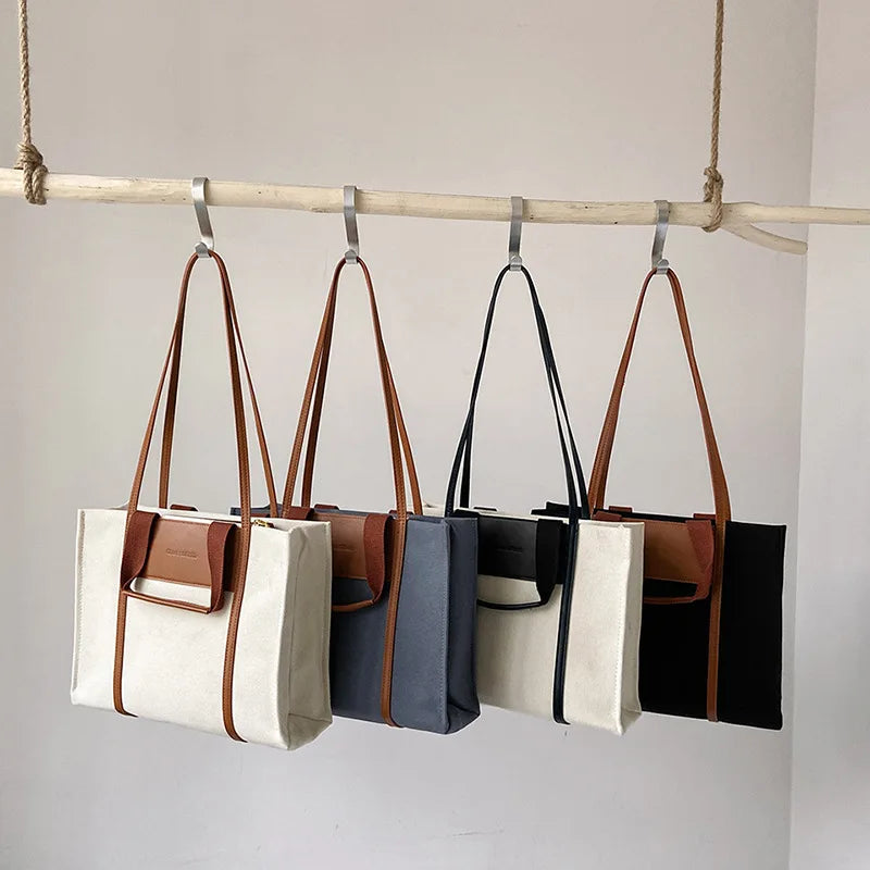 Large-capacity Portable Tote Bags for Women Shoulder Canvas Shopping Travel