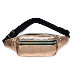 Laser Waist Bag Fanny Pack PU Leather Pocket Women Travel Chest Cross-Body Bag