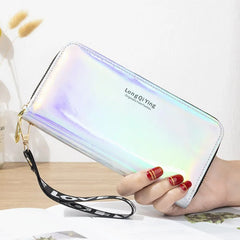 Laser Holographic Wallet Women Long Purse Female Clutch
