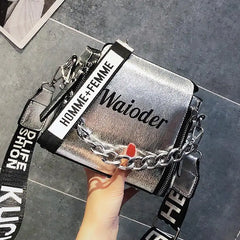 Laser Women Letter Shoulder Bag PU Messenger Bags