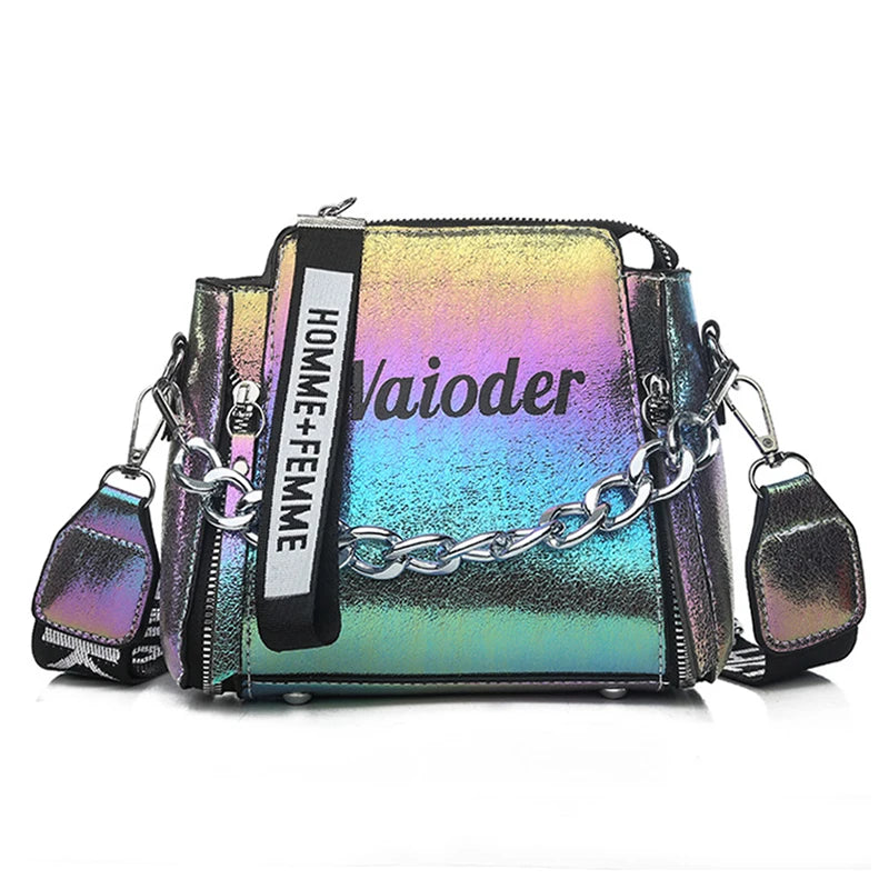 Laser Women Letter Shoulder Bag PU Messenger Bags